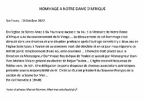 2022 10 10 SIX-FOURS HOMMAGE A NOTRE DAME D AFRIQUE